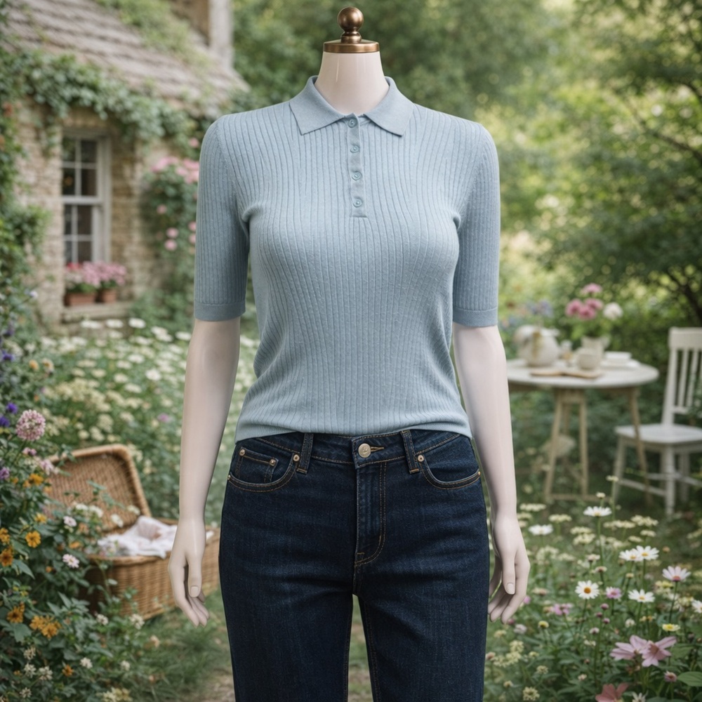 Ralph Lauren Black Label Ribbed Short Sleeve Top